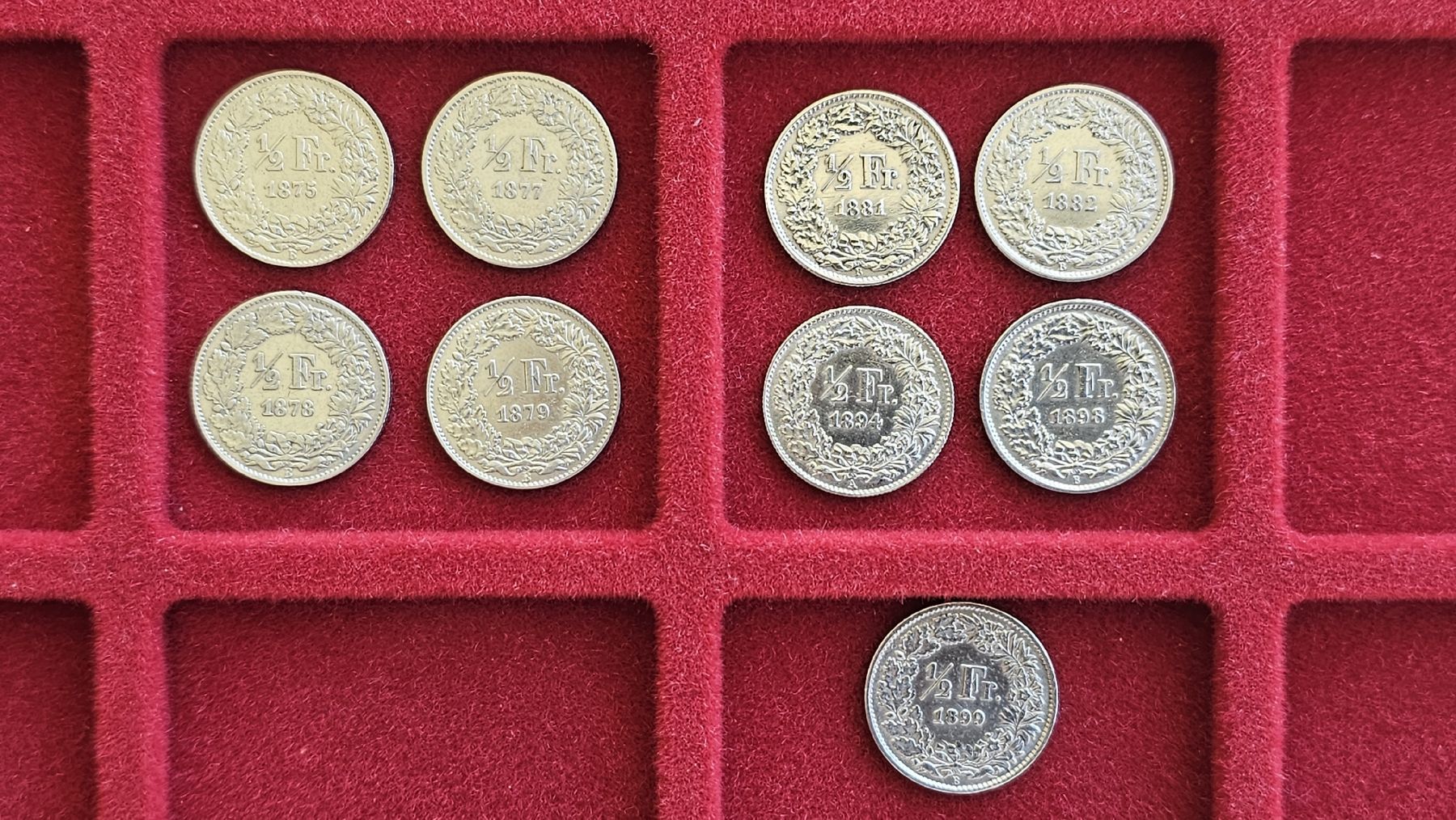 Tutti le monete: 0.50 Rp. 1875 - 1899  9Stk. – Usato da Unterterzen venduto da Speedy076
