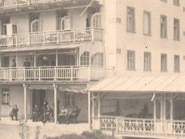 DAVOS: Pension Albula animiert, Echt-Foto-AK ~1910