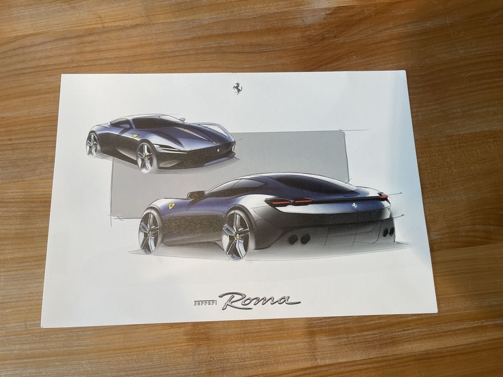 Ferrari Roma Designskizze, Top Zustand! (Neu (gemäss Beschreibung)) in ...