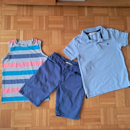 Kinder Kleiderset (T-/Poloshirt, Shorts), Sommer, Grösse 122