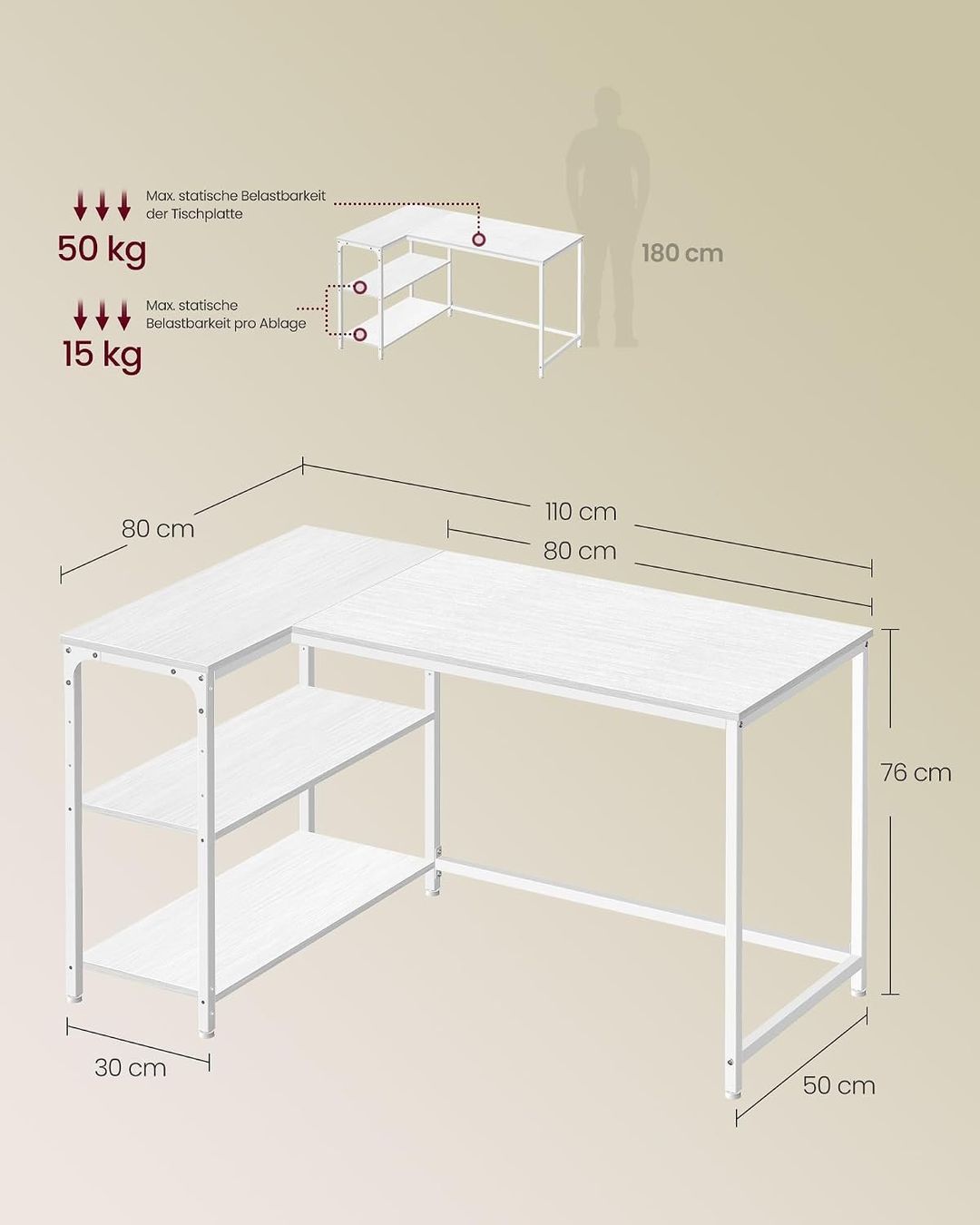 Schreibtische: Eckschreibtisch L-Form 110x80 cm Computertisch – Neu und originalverpackt aus Neuhausen am Rheinfall von HugoVerkauft 2
