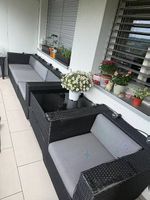 Gartenmöbel Sofa + Sitz + Tisch mit Polster - gratis