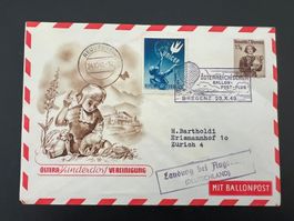 Öst. Ballon-Post-Flug 1949  nach Zürich von Reutte  (G264)