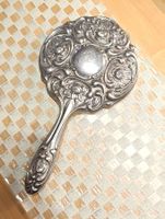 Jugendstil versilberte Taschenspiegel, Sminkspiegel um 1900j