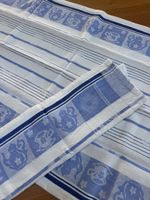 2 Küchentücher Halbleinen  blau / weiss - wie NEU
