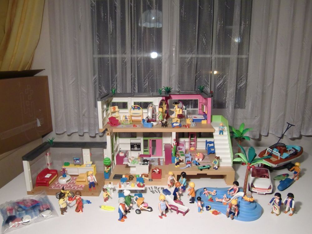 playmobil-luxus-villa-haus-mit-anbau-m-bel-pool-etc-gebraucht