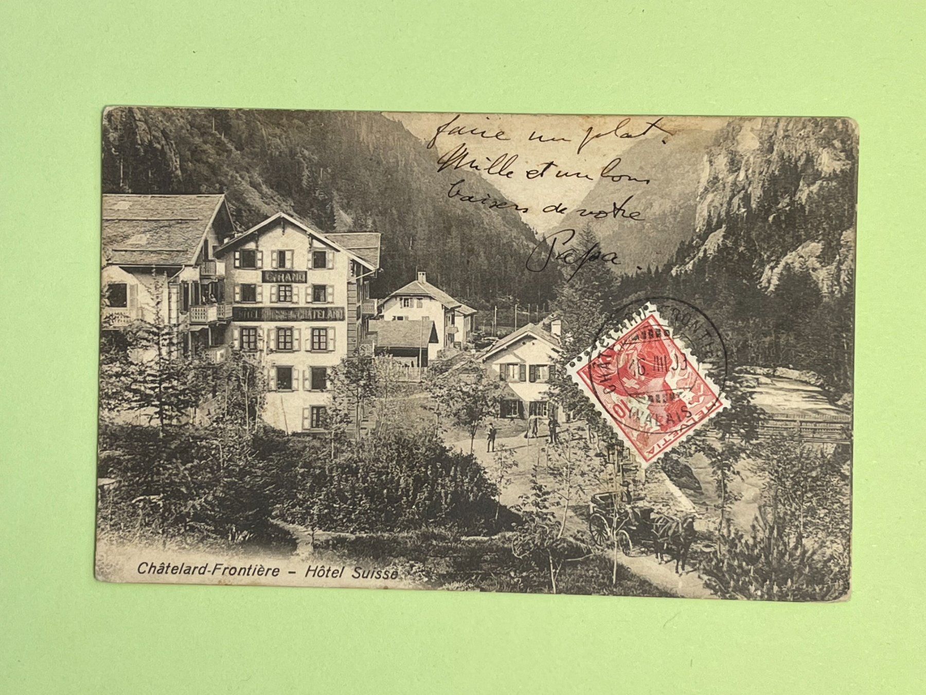 Ansichtskarten: Châtelard-Frontière - Hôtel Suisse – Gebraucht aus Steg VS von _vinci_