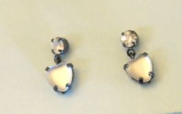 Ohrstecker Herz mit Glassteinen