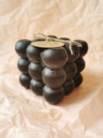 Bubble Kerze schwarz, Bubble Candle black, handgemacht
