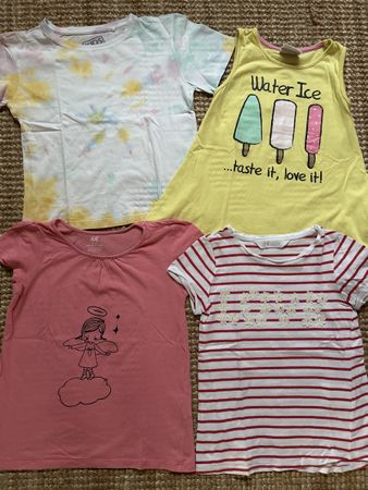4er Set Mädchen T-Shirts, Gr. 122/128