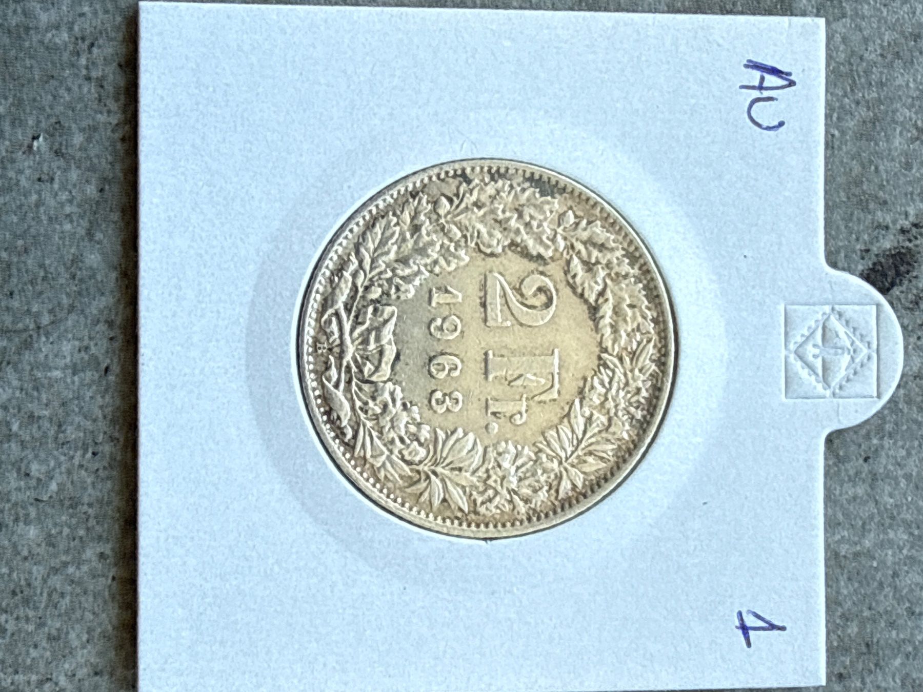 Tutti le monete: Swiss 2 francs 1963 Silver Coin – Usato da Pully venduto da ta571