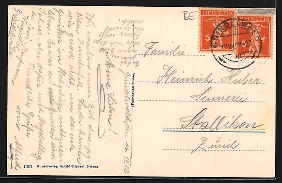 Cartoline postali: Grindelwald, Teilansicht mit Wetterhorn – Usato da Berlin venduto da bartko-reher 1
