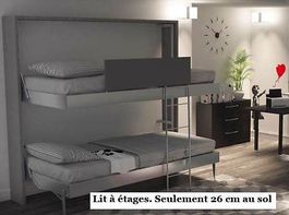 Lit à étages escamotable. Adultes et Enfants