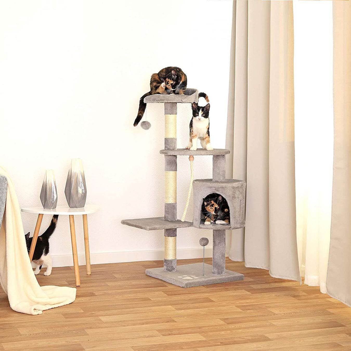 Katzenbaum - Kratzbaum: Kratzbaum Katzenbaum Stabiler Kletterbaum Spielhaus Turm 112 – Neu und originalverpackt aus Herisau von Serenco 1