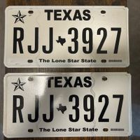 🇺🇸 2x Paar U.S. Autoschild, Texas RJJ 3927 BXJ - ORIGINAL