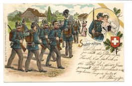 Souvenir militaire - Soldatengruss - Abschied - Litho - 1900