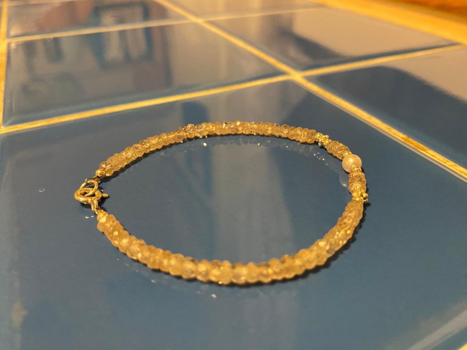 Bracciali & Braccialetti: Silberarmband 925 mit Perle und hellbraunen Steinen – Usato da Liestal venduto da Nizli 2