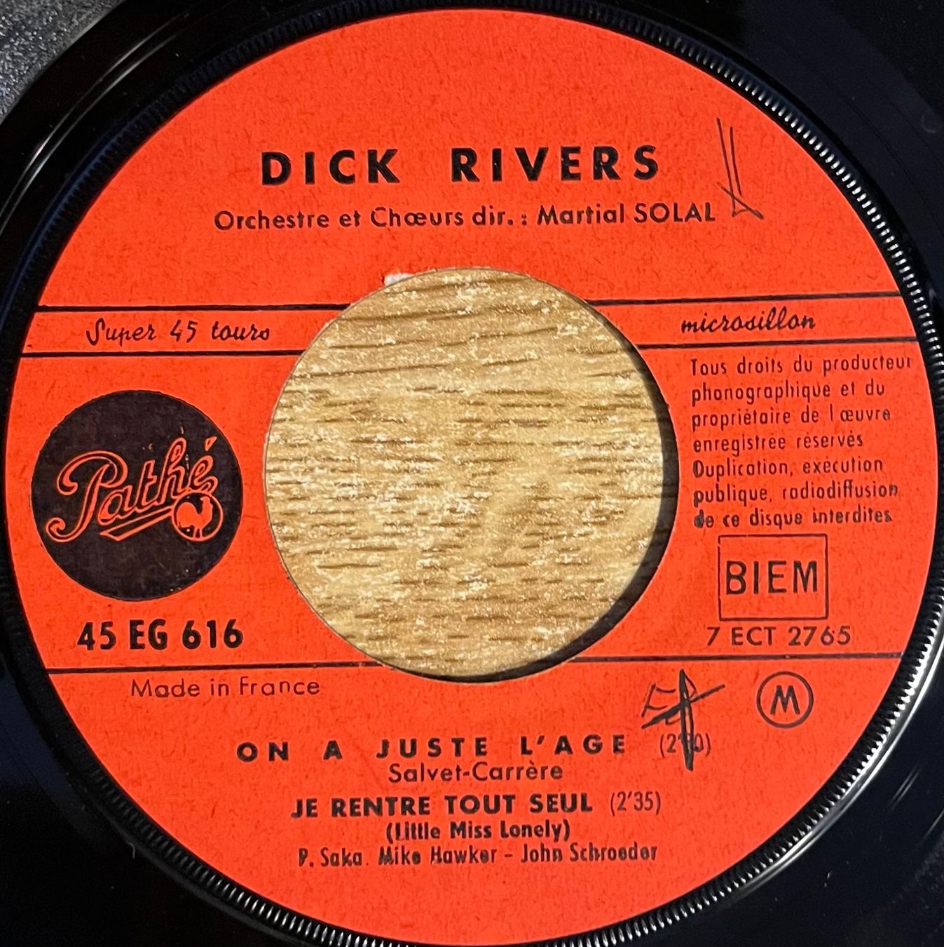 Vinyles: DICK RIVERS - ON A JUSTE L'ÂGE – D'occasion à Bussigny par vinyl-pas-cher 2
