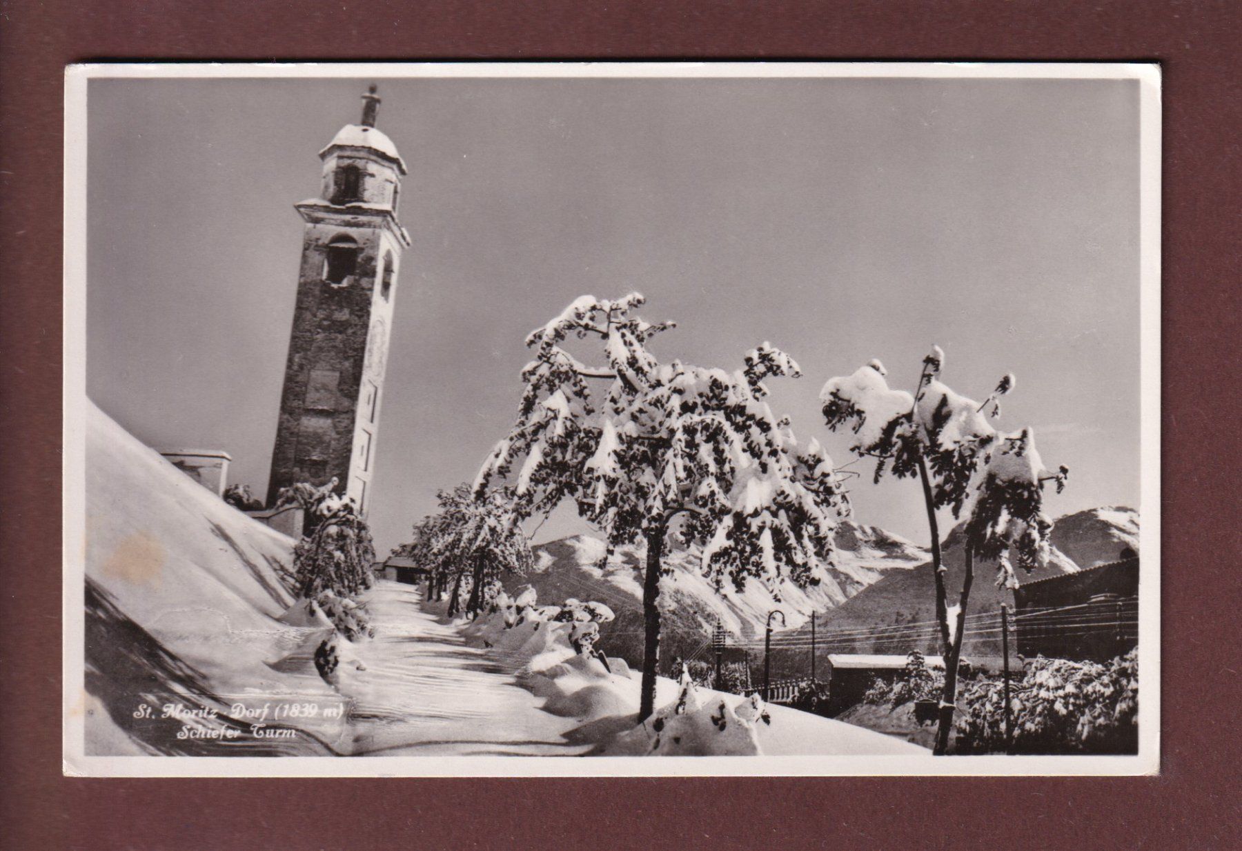 Cartoline postali: ST. MORITZ - Schiefer Turm – Usato da Pully venduto da nicecards