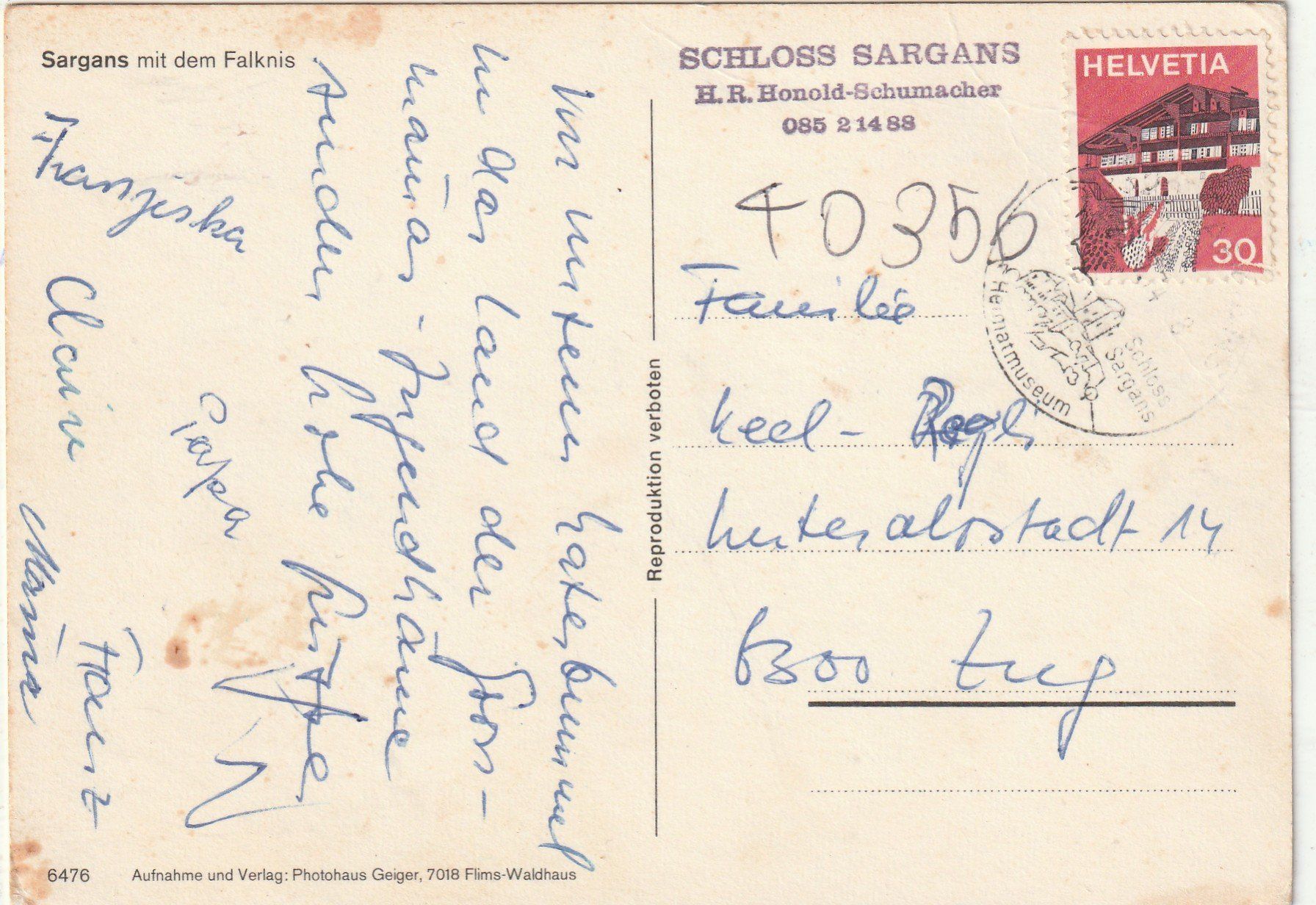 Cartoline postali: Sargans – Usato da Lumbrein venduto da made02 1
