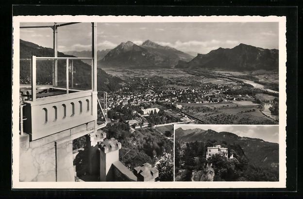 Cartoline postali: Bad Ragaz, Hotel Wartenstein, Blick auf  – Usato da Berlin venduto da bartko-reher