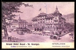 Künstler-AK Interlaken, Grand Hotel Royal - St. Georges
