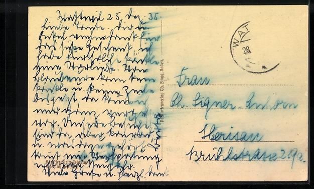 Cartoline postali: Baden, Römerburg mit Strassenpartie – Usato da Berlin venduto da bartko-reher 1