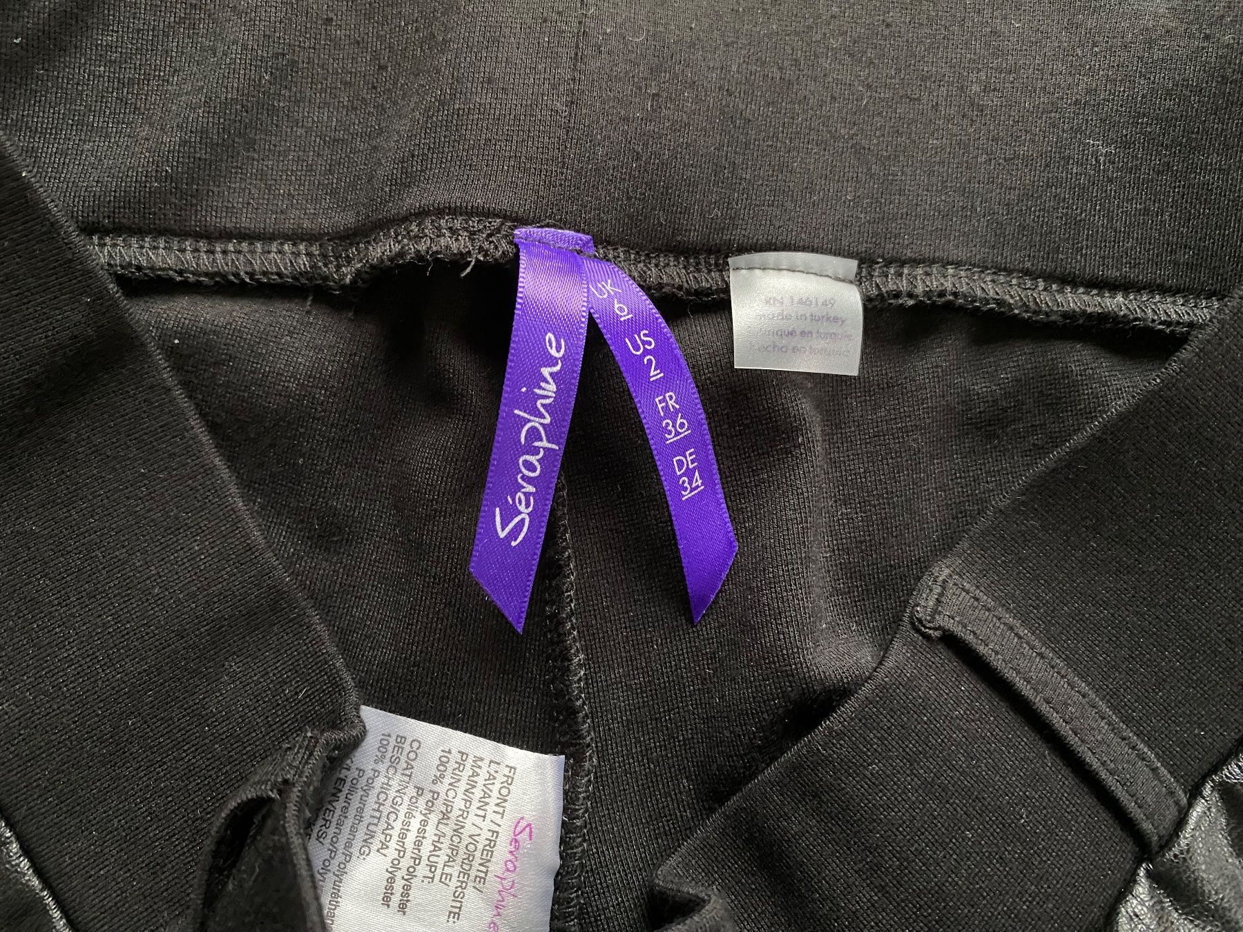 Pantaloni: Seraphine - schwarze Umstandsshose in Lederoptik Gr. 34 – Usato da Meilen venduto da kleisi01 5
