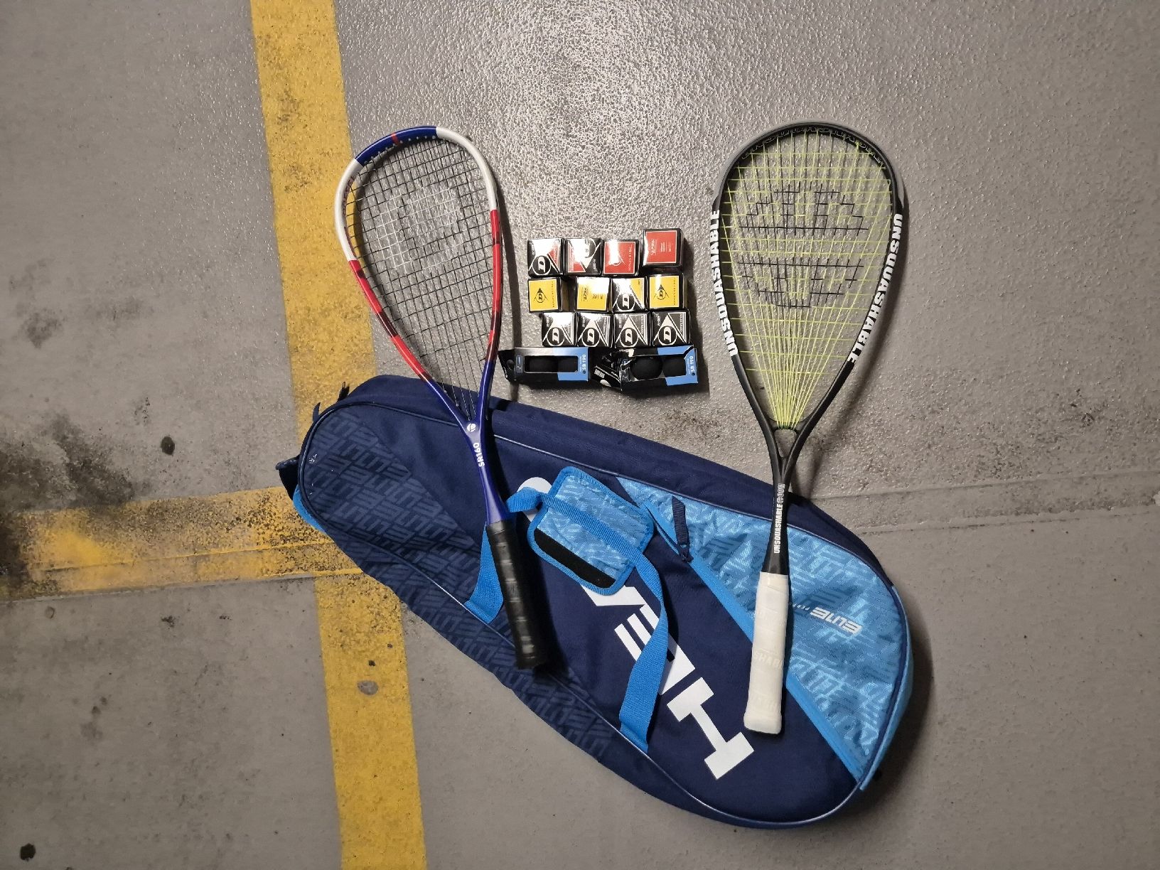 Giochi: 2 Squash Schläger inkl. Tasche und 12 Bälle – Usato da Koblenz venduto da meur3