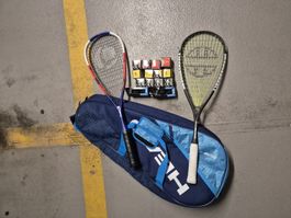 2 Squash Schläger inkl. Tasche und 12 Bälle