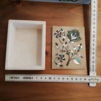 Schönes Marmor Schmuckkästchen mit floralem lntarsien Muster