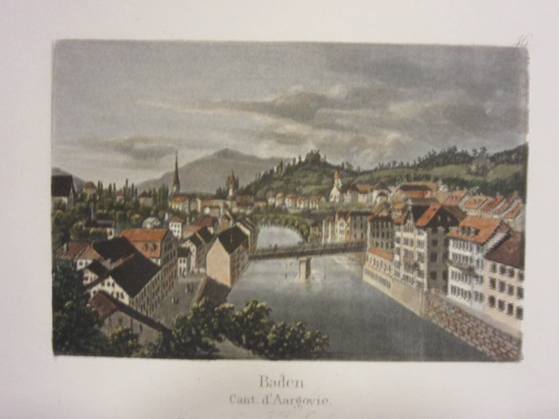 Incisioni: BADEN STAHLSTICH KOLORIERT – Usato da Gersau venduto da grafik-kunst 1