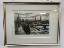 Original Radierung Dresden von Prof. Albert Bruck