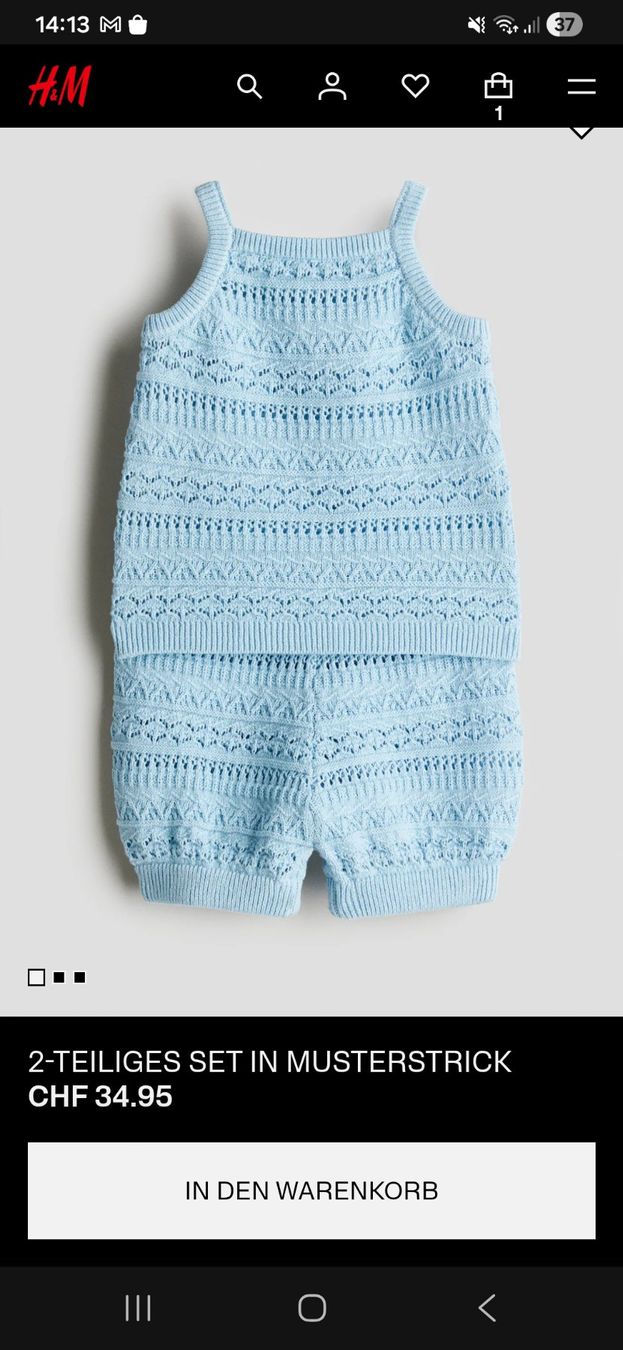 H&M Vestiti & Gonne: Neu H&M 2-teiliges Set in Musterstrick, Gr 98 – Nuovo (secondo la descrizione) da Adliswil venduto da muesli_huesli 1