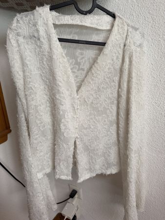 Damen Bluse weiss Langarm Grösse M Shein guter Zustand