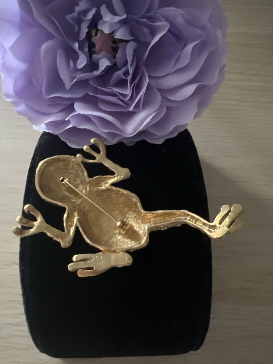 Spille & Fermagli: Verspielte Frosch Brosche vergoldet – Usato da Seon venduto da Sunny-Schmuck78 3