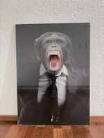 Tableau décoratif singe costume noir et blanc 50x70cm