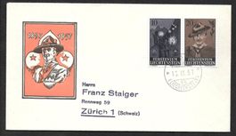 Liechtenstein FDC Serie 304 - 305 Pfadfinder ET 10.9.1957