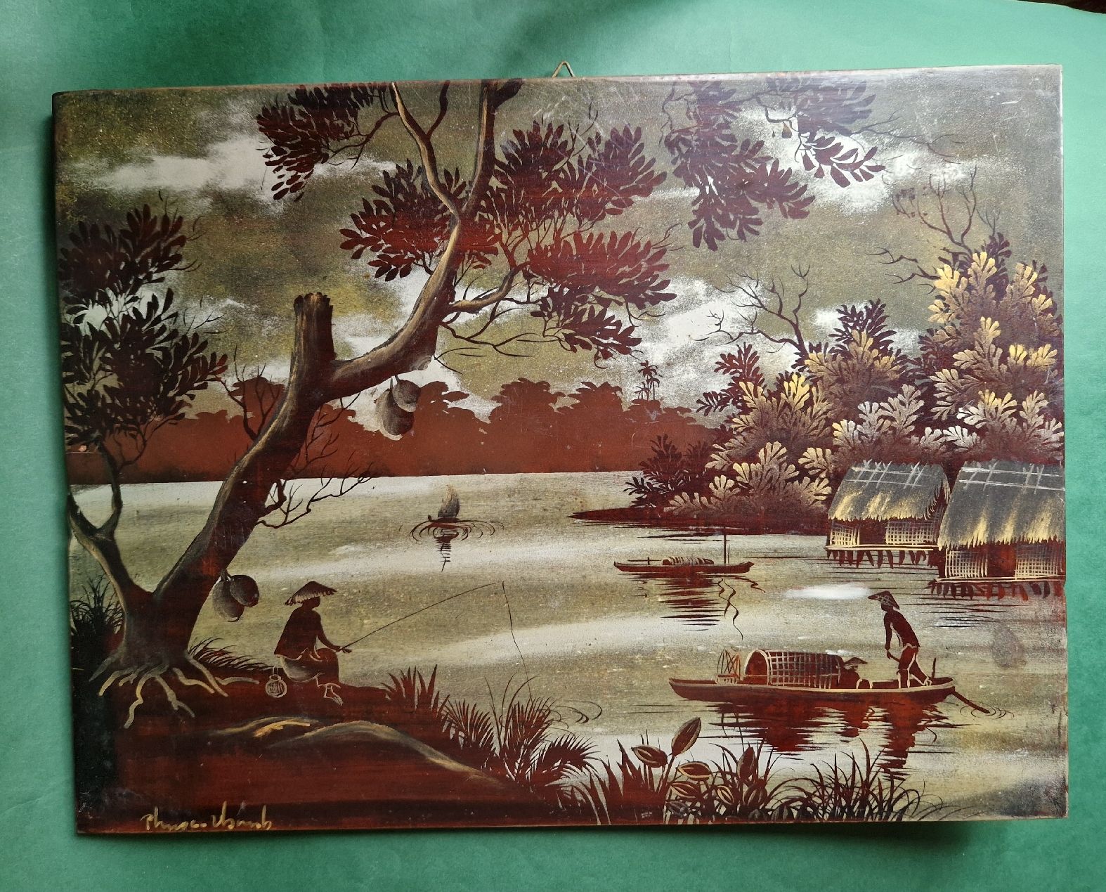 Foto & Immagini: Vintage Bild Angler Boot Vietnam 1950 – Usato da Seengen venduto da Seestern77