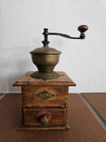 Antike Kaffeemühle Leinbrock Werke Holz/Messing 