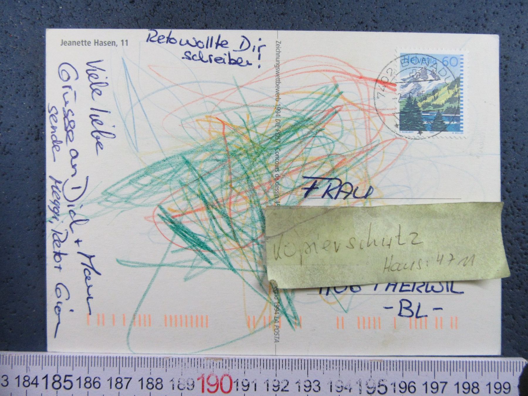 Cartoline postali: PTT POST SCHWEIZ WERBE-AK – Usato da Ettingen venduto da Hausi4711 1