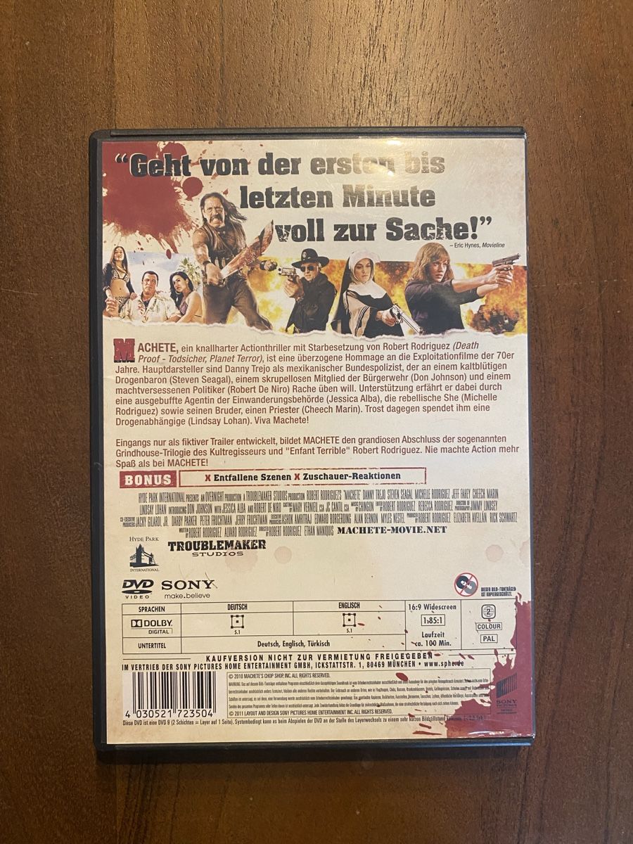 Tutti i DVDs: Machete DVD – Usato da Thunstetten venduto da Virus_33 2