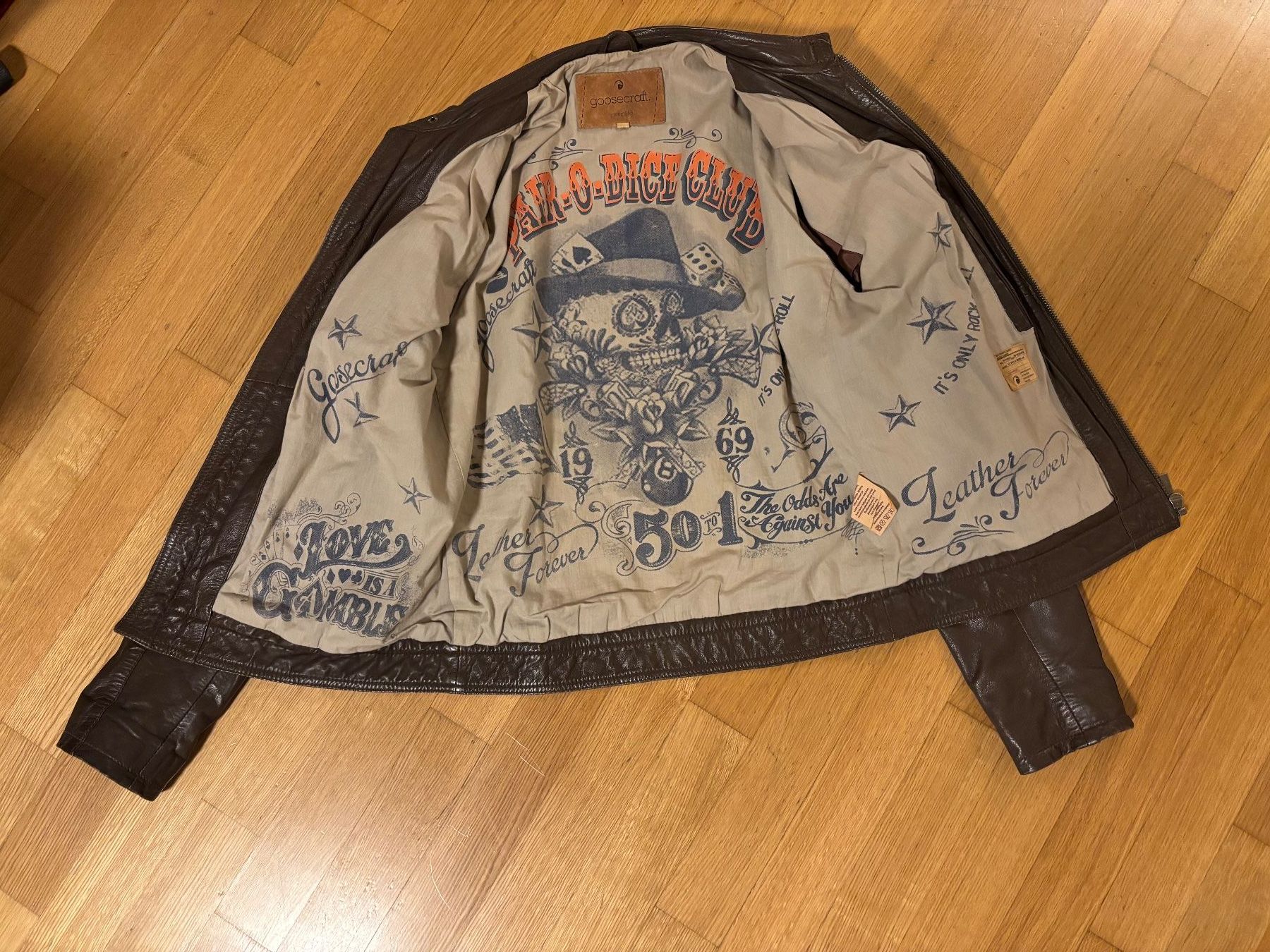Giacche: Goosecraft Lederjacke braun Leder, Gr.M – Usato da Basel venduto da JoeWeis 1