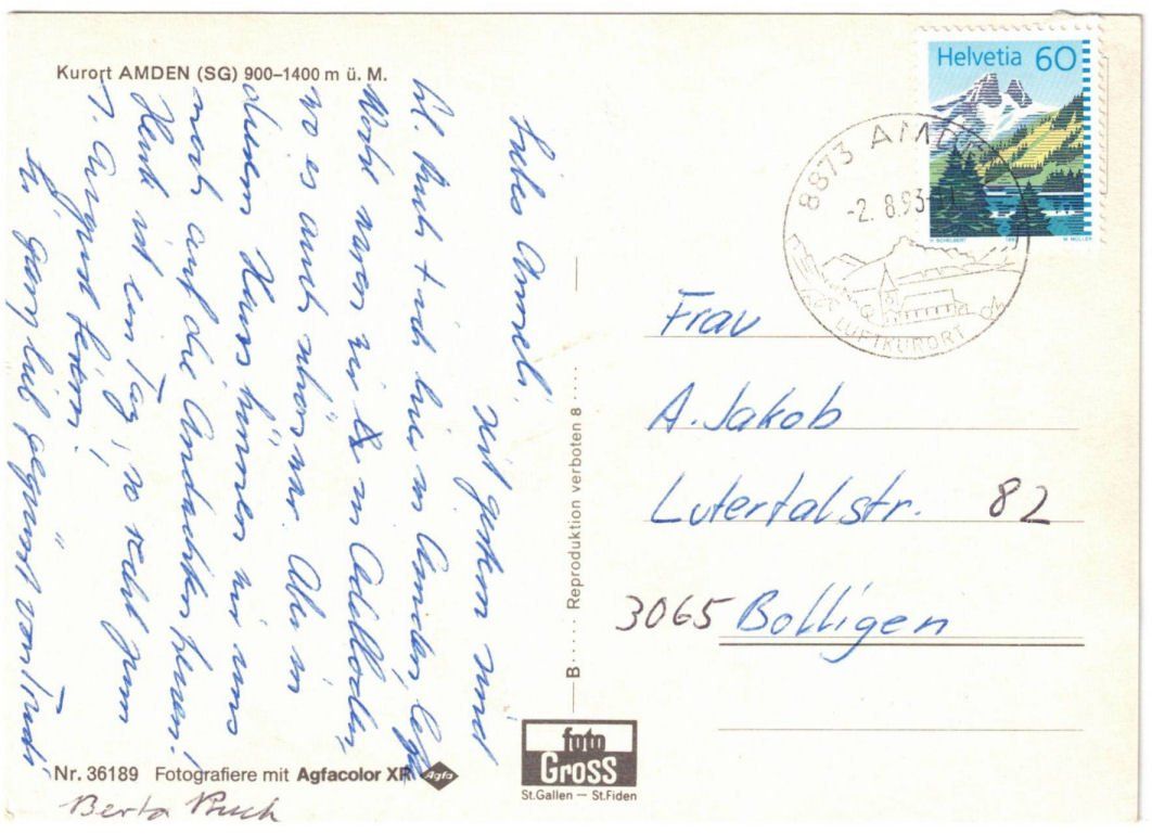 Cartoline postali: Amden - 7 Bild AK – Usato da Binningen venduto da Mountainrider 1