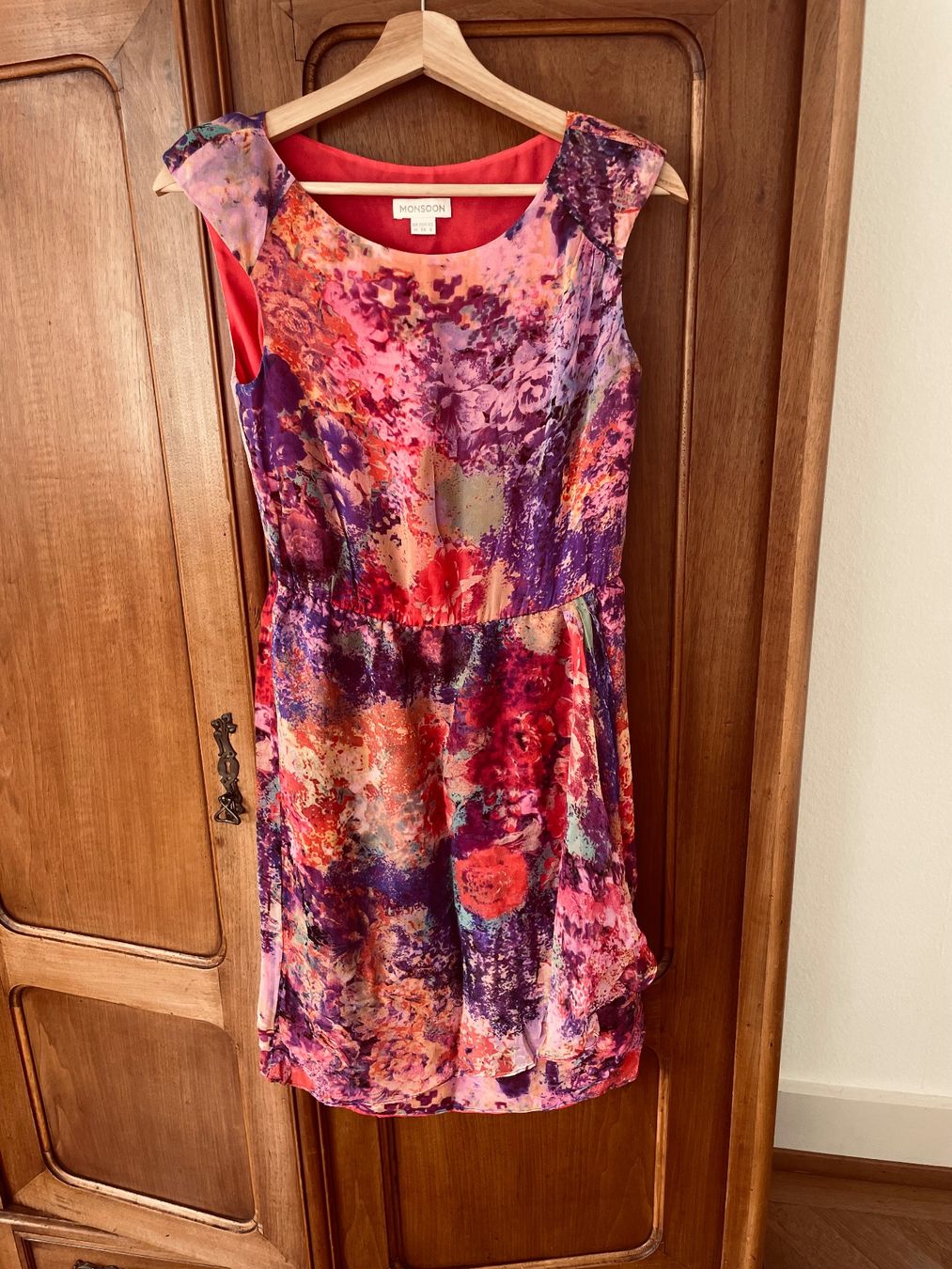 Vestiti: Monsoon Kleid, Gr. 38,  100% Seide, Blumenmuster – Usato da Zürich venduto da ElaLeonEla