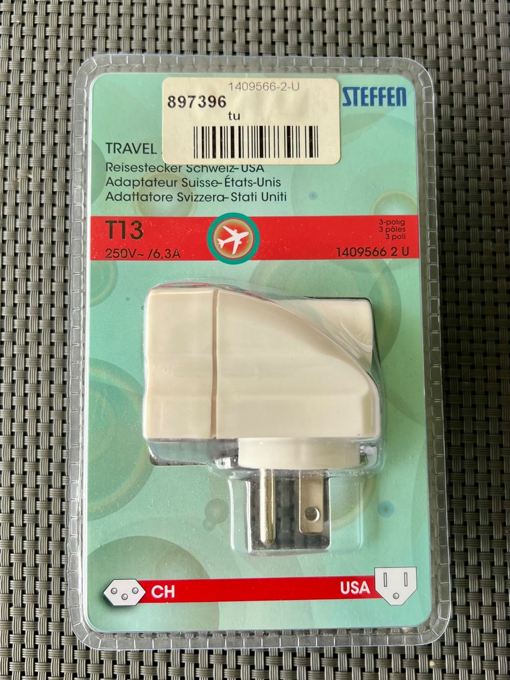 Unità & Adattatore: Reisestecker Adapter Schweiz-USA – Nuovo e nell'imballaggio originale da Uetendorf venduto da Stoun