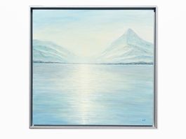 Handgemaltes Originalbild – Ruhevolle Landschaft in Blau