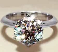 6,5MM 1CT WHITE COLOUR D Moissanite ring with Certificate