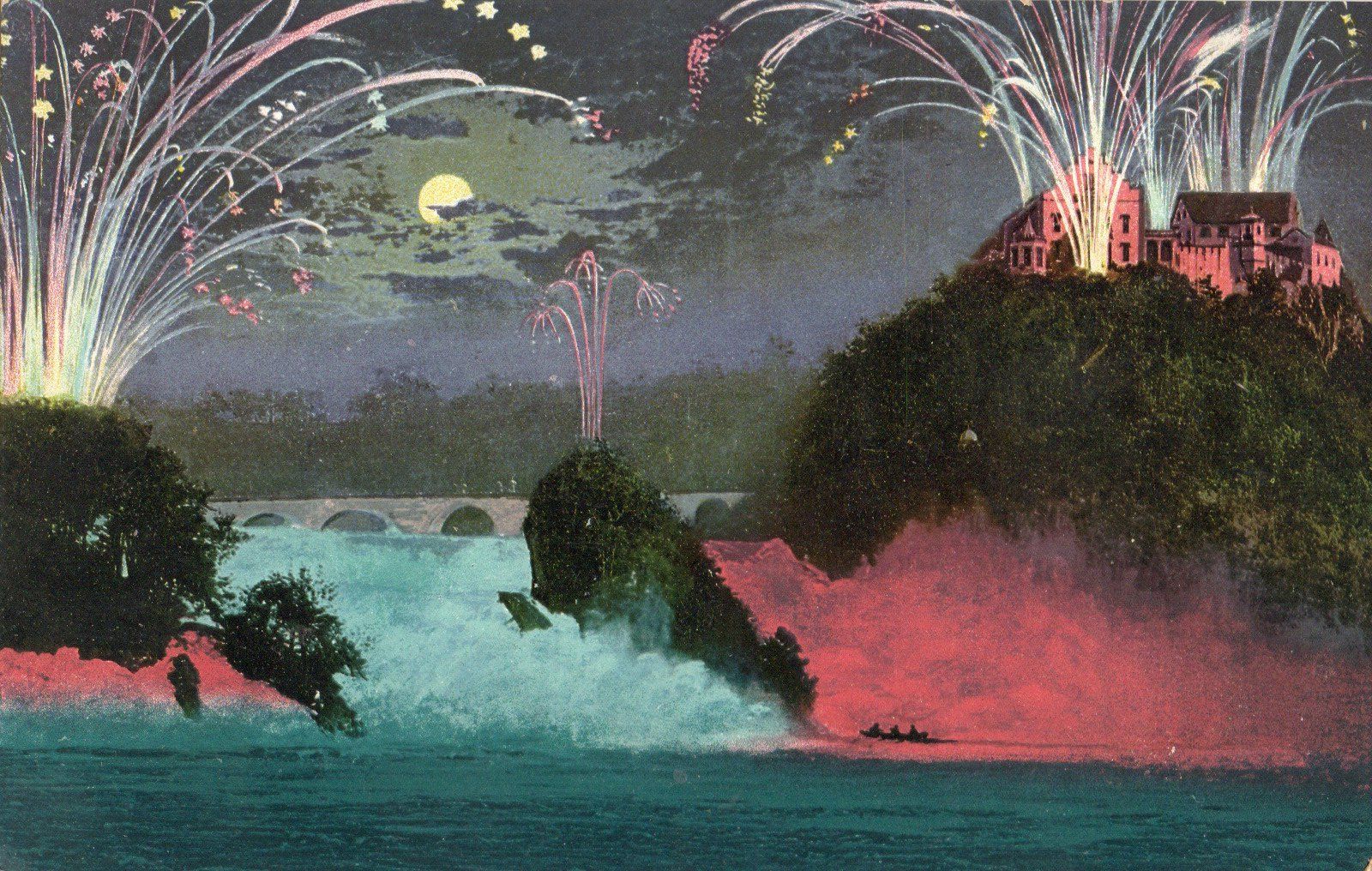 Cartoline postali: Rheinfall mit Schloss Laufen – Usato da Melano venduto da pisonsdro