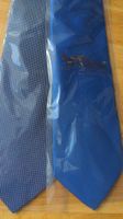 2x elegante blaue Krawatten aus Seide